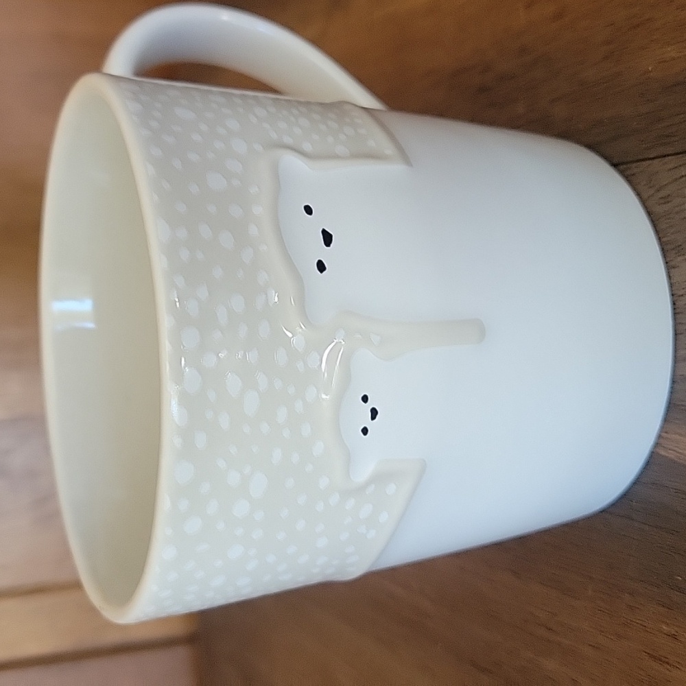 Starbucks Embossed Ceramic Polar Bears 12 Oz Coffee Tea Mug 2016